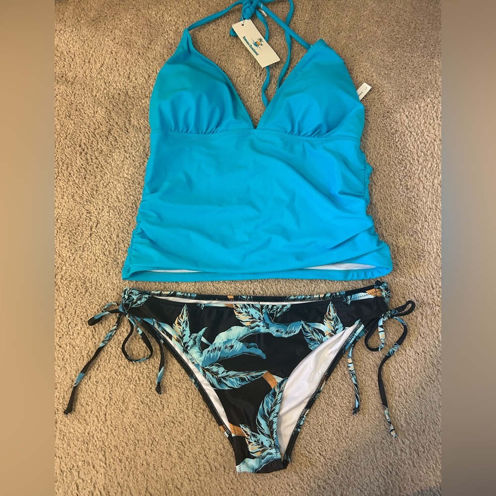 Blue Floral Bikini
